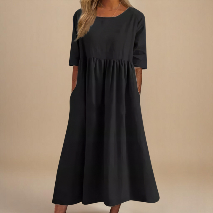 Theodora | Women's Soft A-Line Flattering Midi Dress