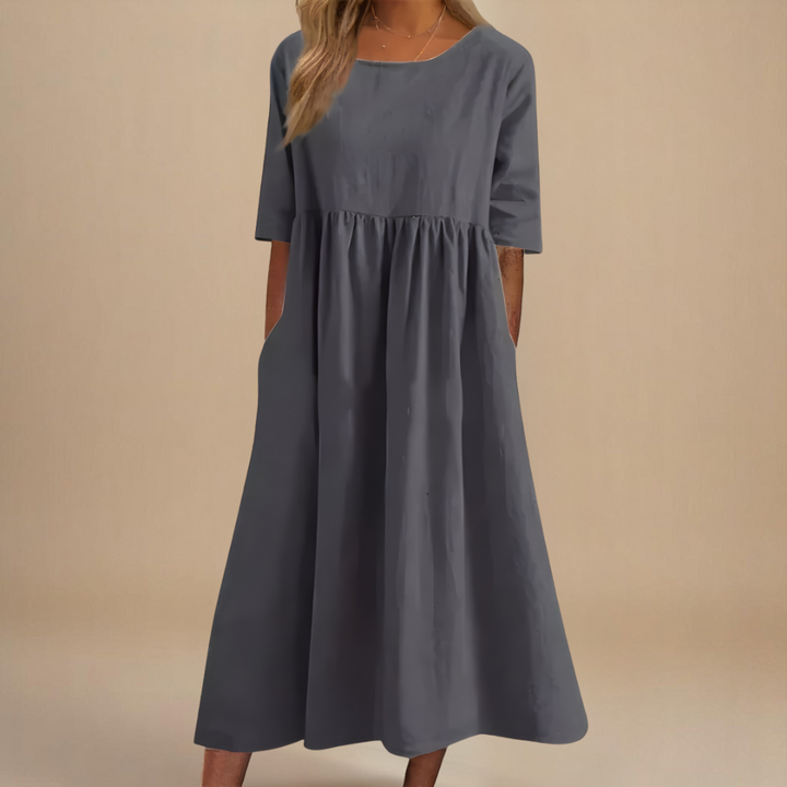 Theodora | Women's Soft A-Line Flattering Midi Dress