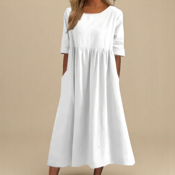 Theodora | Women's Soft A-Line Flattering Midi Dress