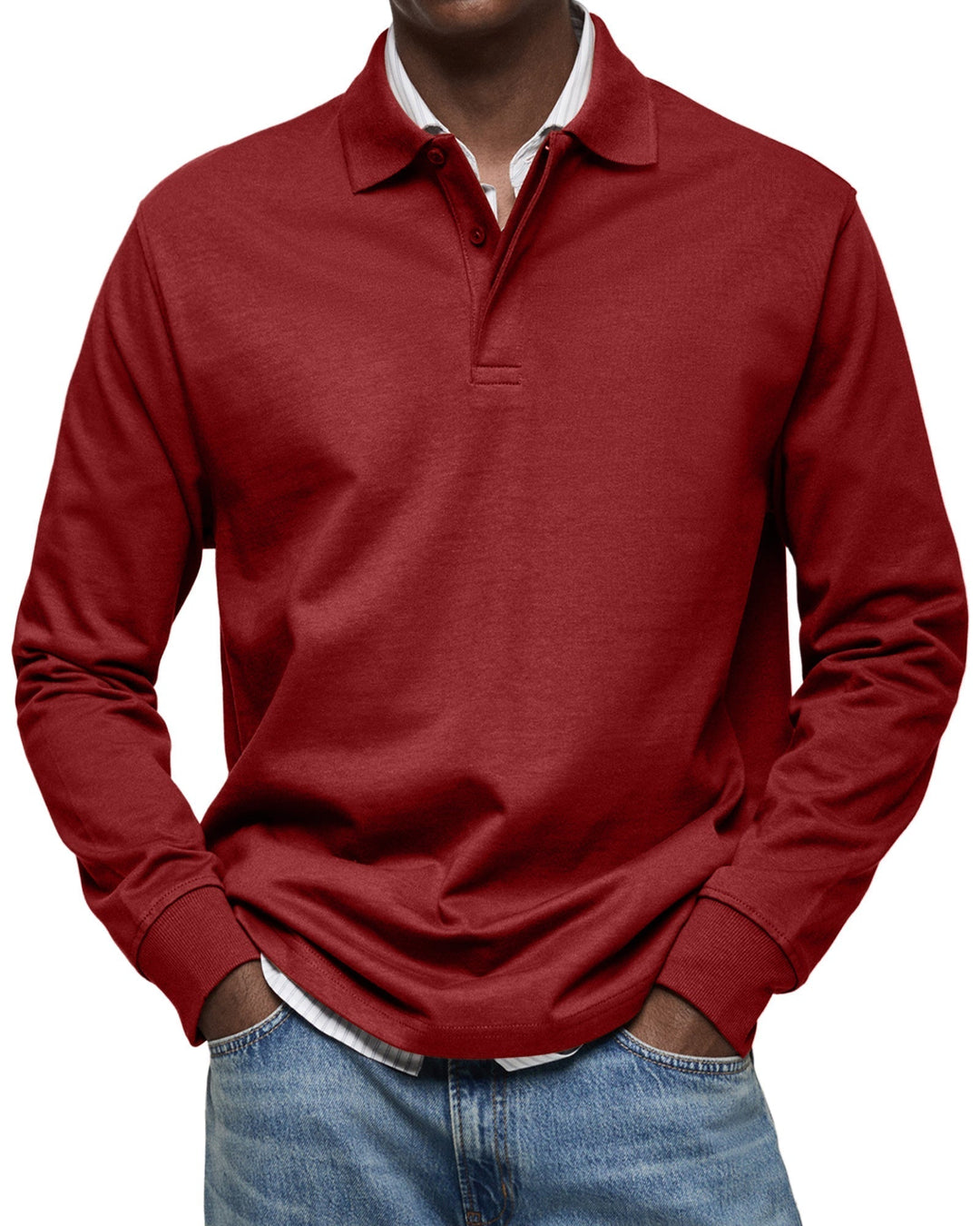 Theodore | Men's Classic Soft Stretch Long-Sleeve Polo Shirt