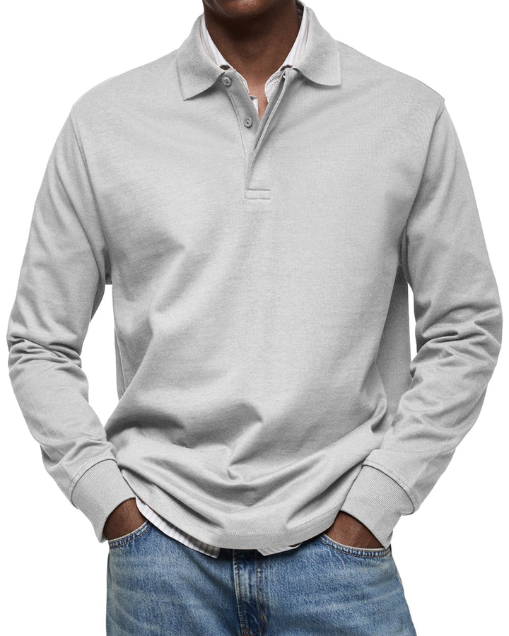 Theodore | Men's Classic Soft Stretch Long-Sleeve Polo Shirt
