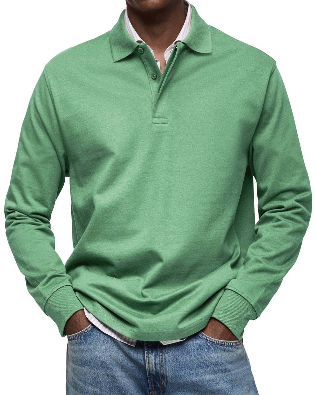 Theodore | Men's Classic Soft Stretch Long-Sleeve Polo Shirt