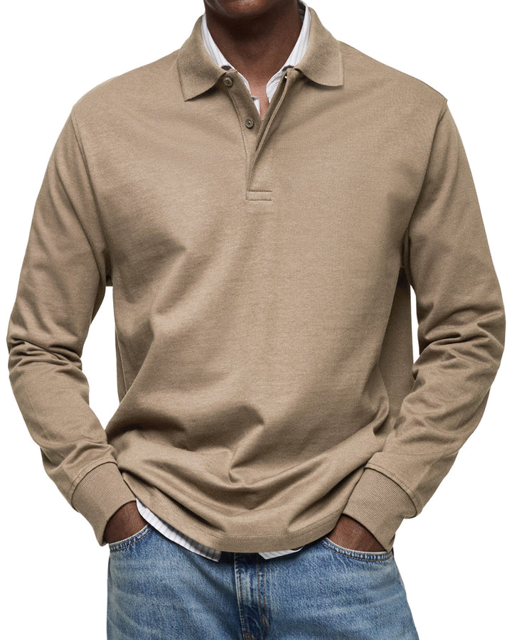 Theodore | Men's Classic Soft Stretch Long-Sleeve Polo Shirt