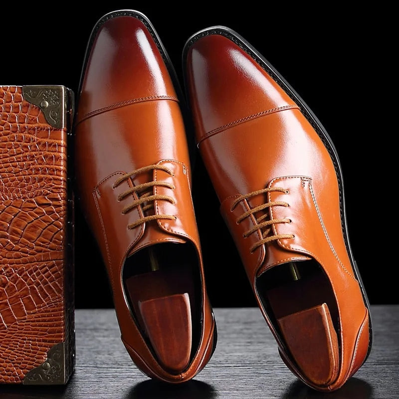 Theodore | Men's Formal Rounded Toe Lace-Up Dress Shoes