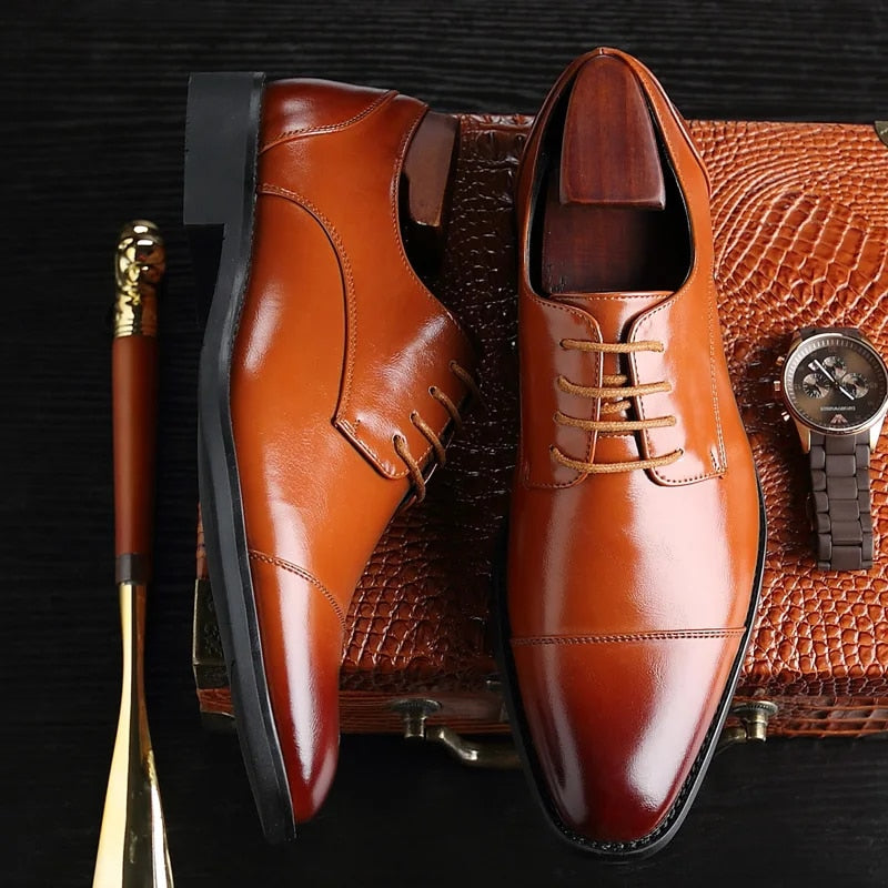 Theodore | Men's Formal Rounded Toe Lace-Up Dress Shoes