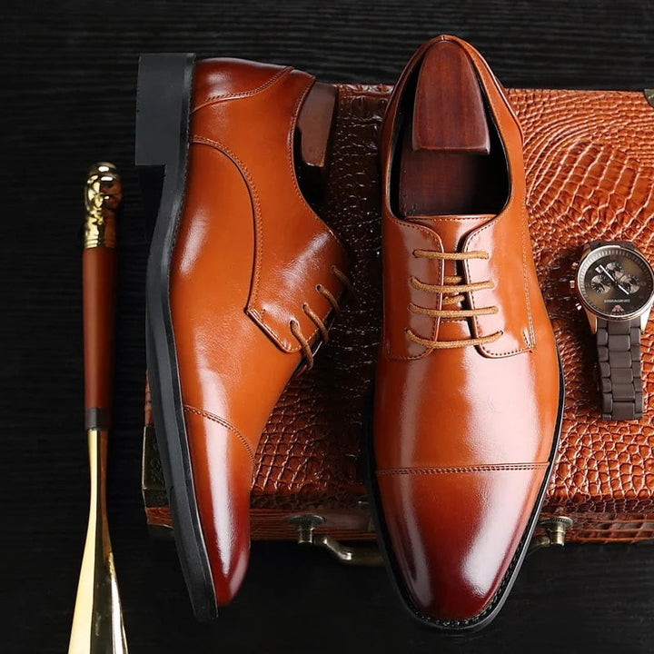 Theodore | Men's Formal Rounded Toe Lace-Up Dress Shoes