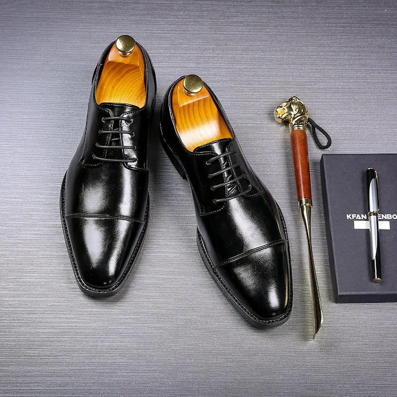 Theodore | Men's Formal Rounded Toe Lace-Up Dress Shoes