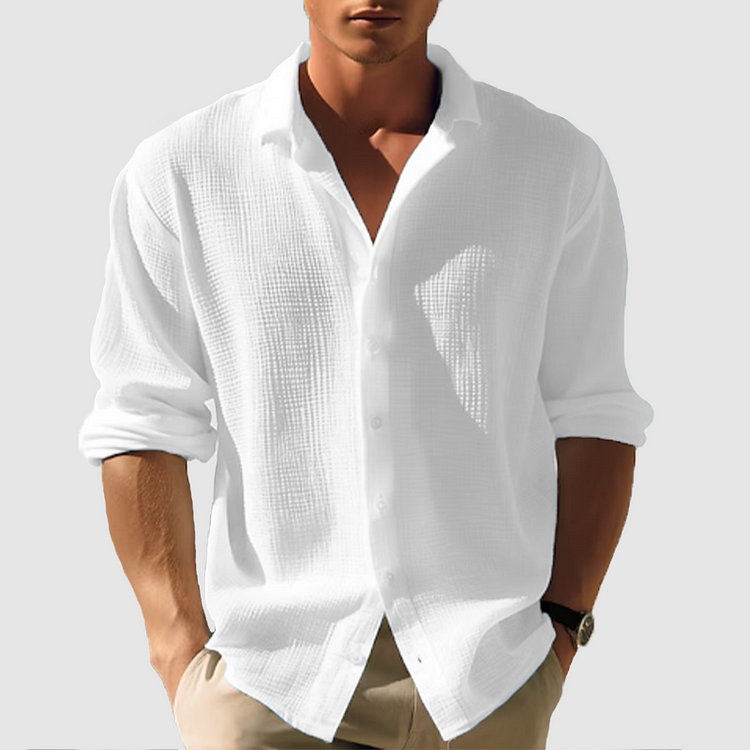 Theodore | Men's Textured Button-Front Long Sleeve Shirt