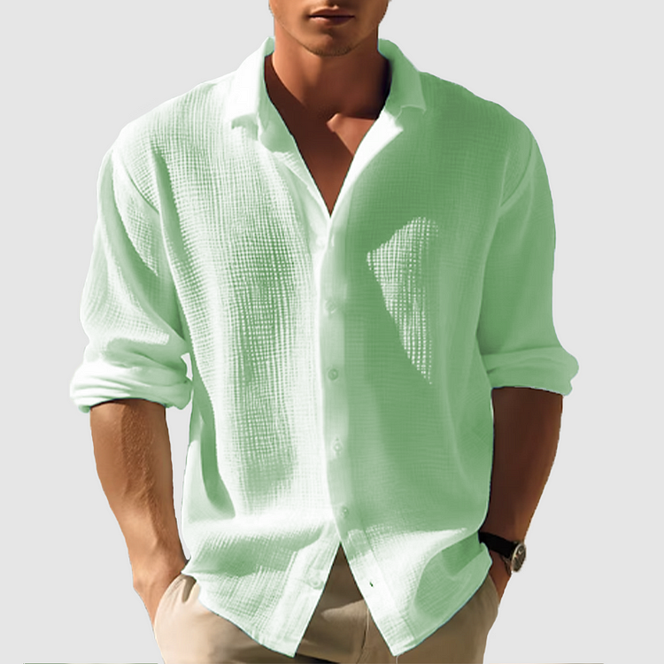 Theodore | Men's Textured Button-Front Long Sleeve Shirt