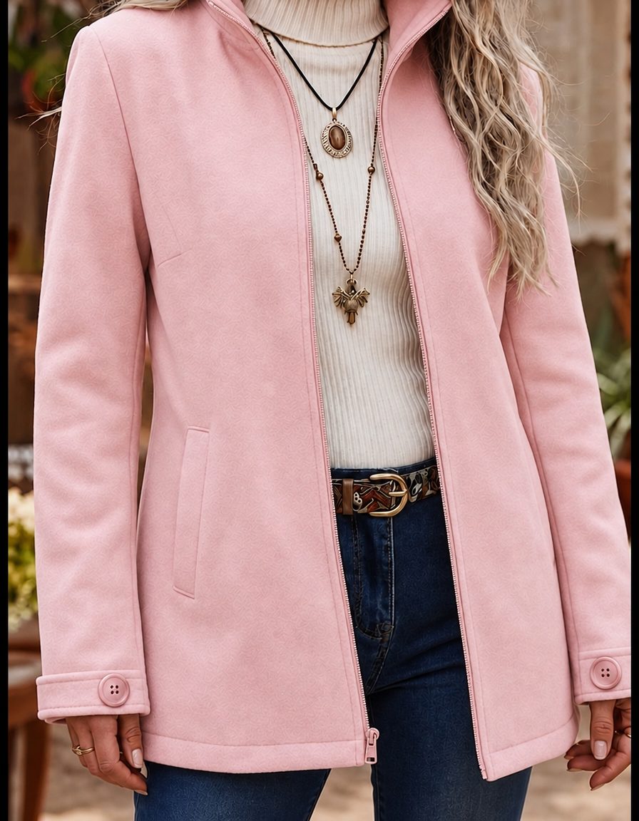 Mireille | Women's Open-Front Collared Jacket with Patch Pockets