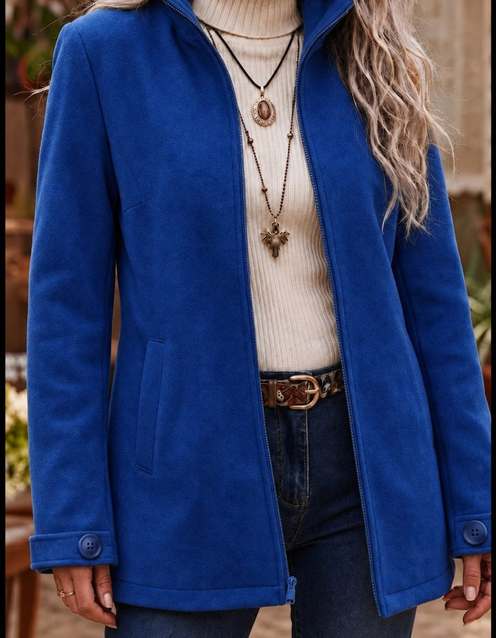 Mireille | Women's Open-Front Collared Jacket with Patch Pockets
