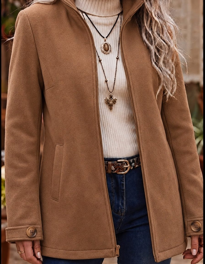 Mireille | Women's Open-Front Collared Jacket with Patch Pockets
