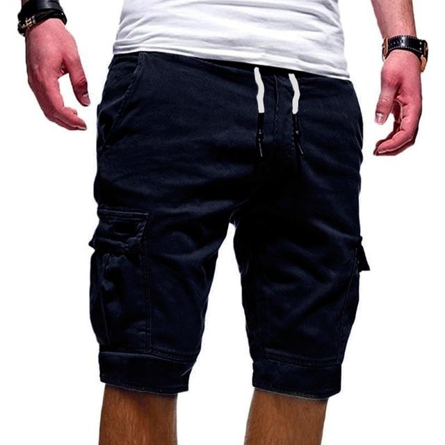 Men's Cargo Shorts with Pockets and Drawstring Waist