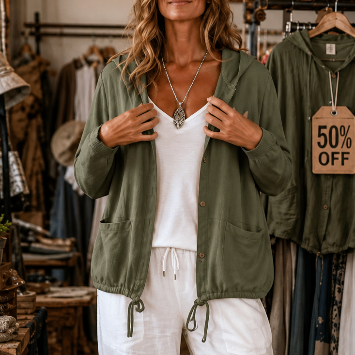 Ursule | Women's Relaxed Hooded Jacket with Drawstring Hem