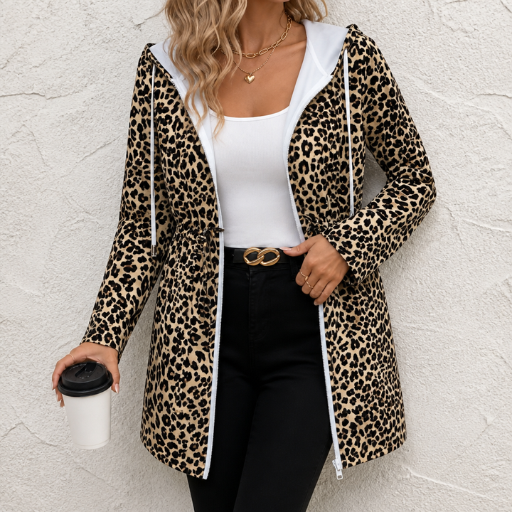 Clemence | Women's Reversible Leopard-Lined Hooded Coat