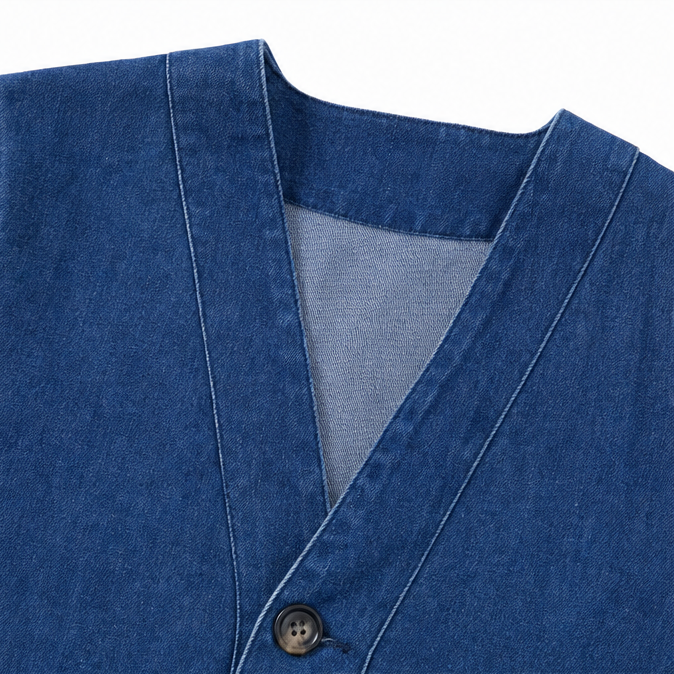 Danielle | Women's Collarless V-Neck Button-Front Jacket