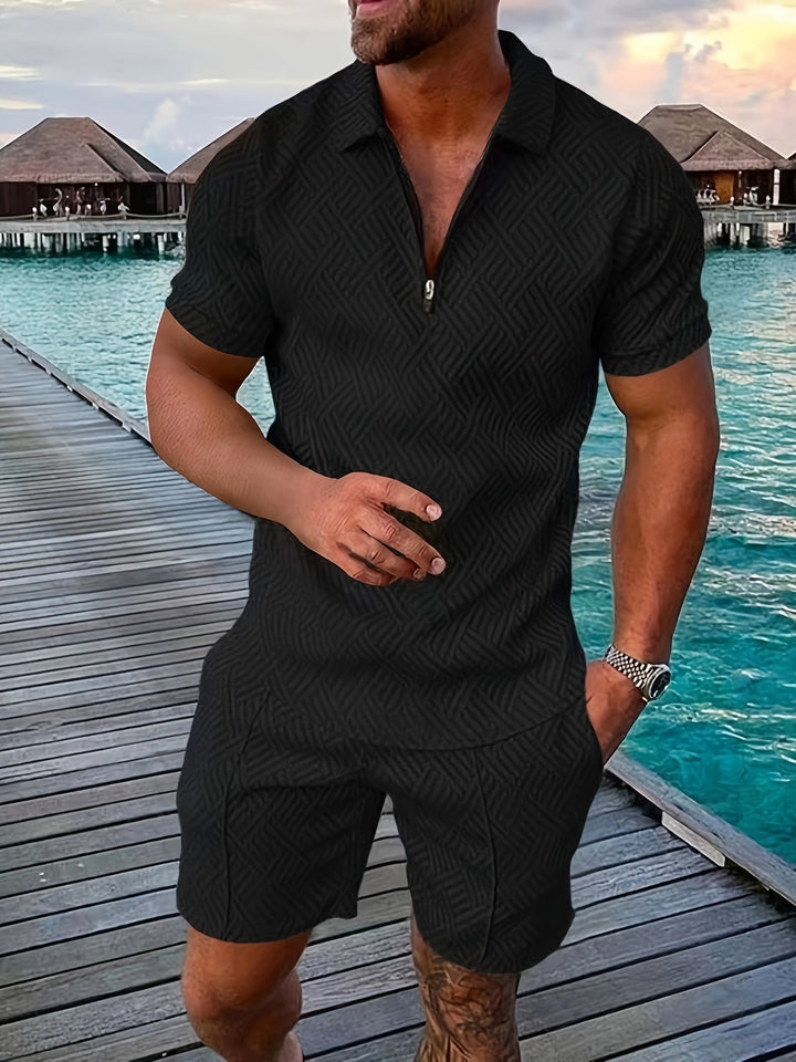 Vincent | Men's Casual Collared Shirt and Shorts Set