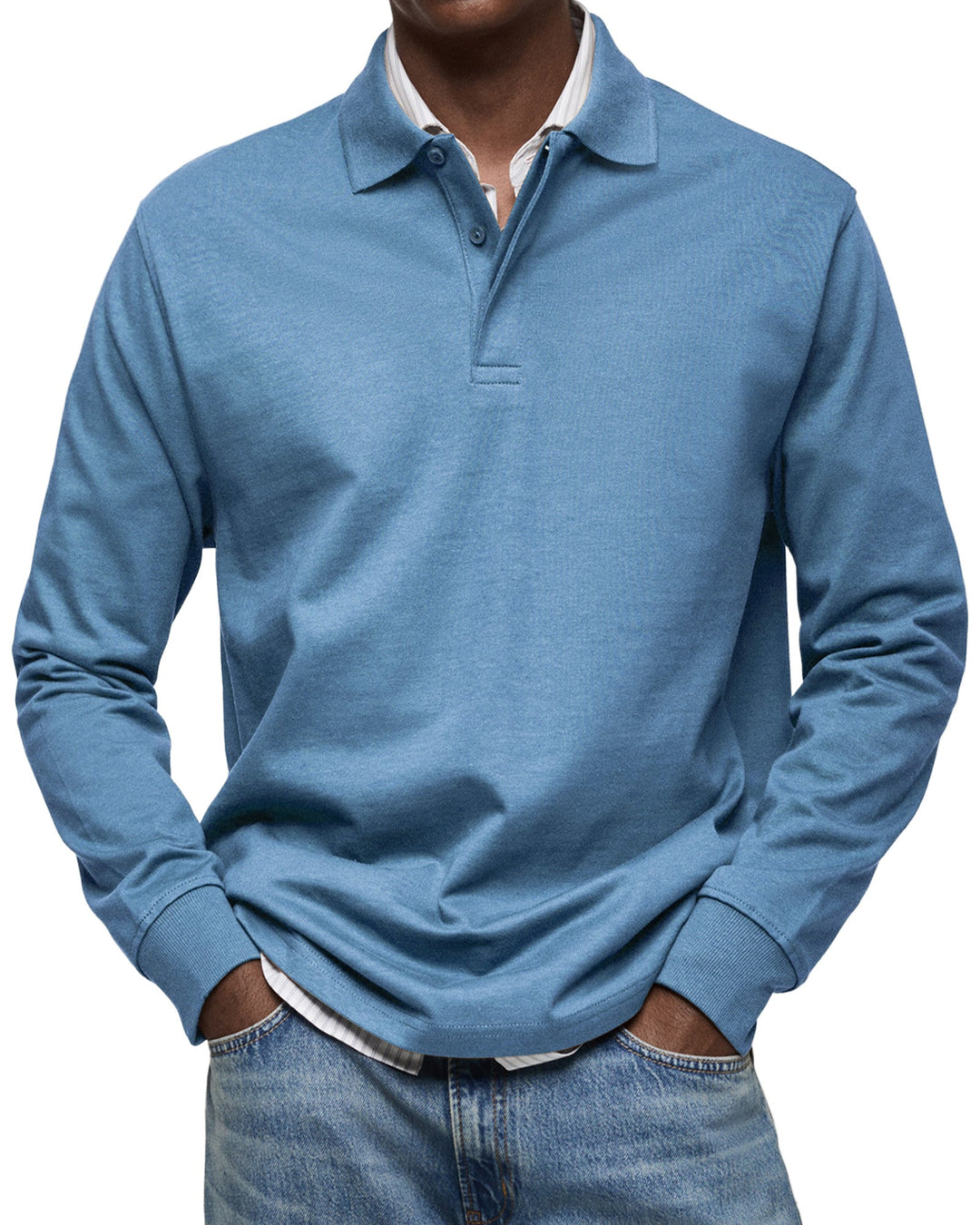 Vincent | Men's Structured Classic Collar Long Sleeve Polo