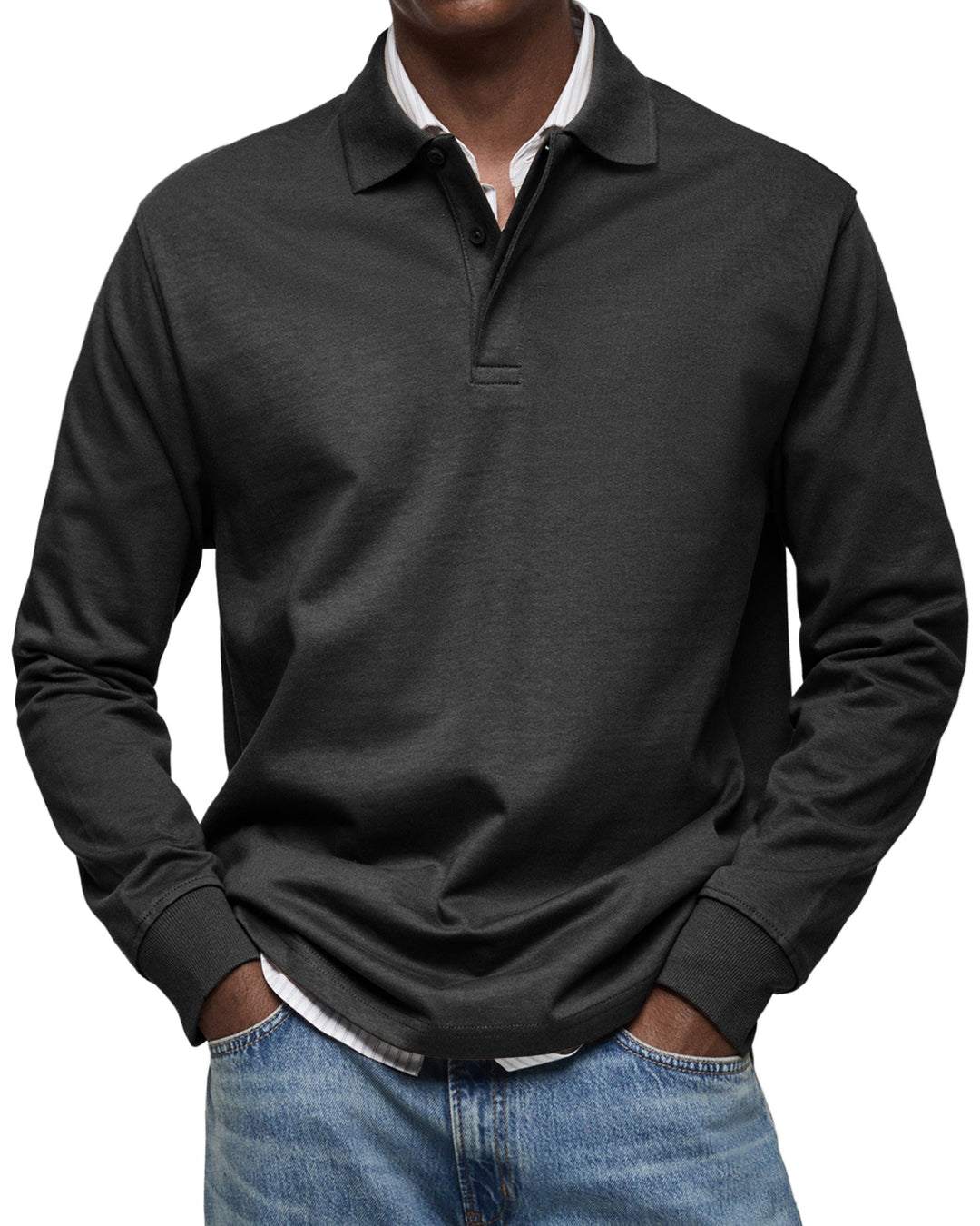 Vincent | Men's Structured Classic Collar Long Sleeve Polo