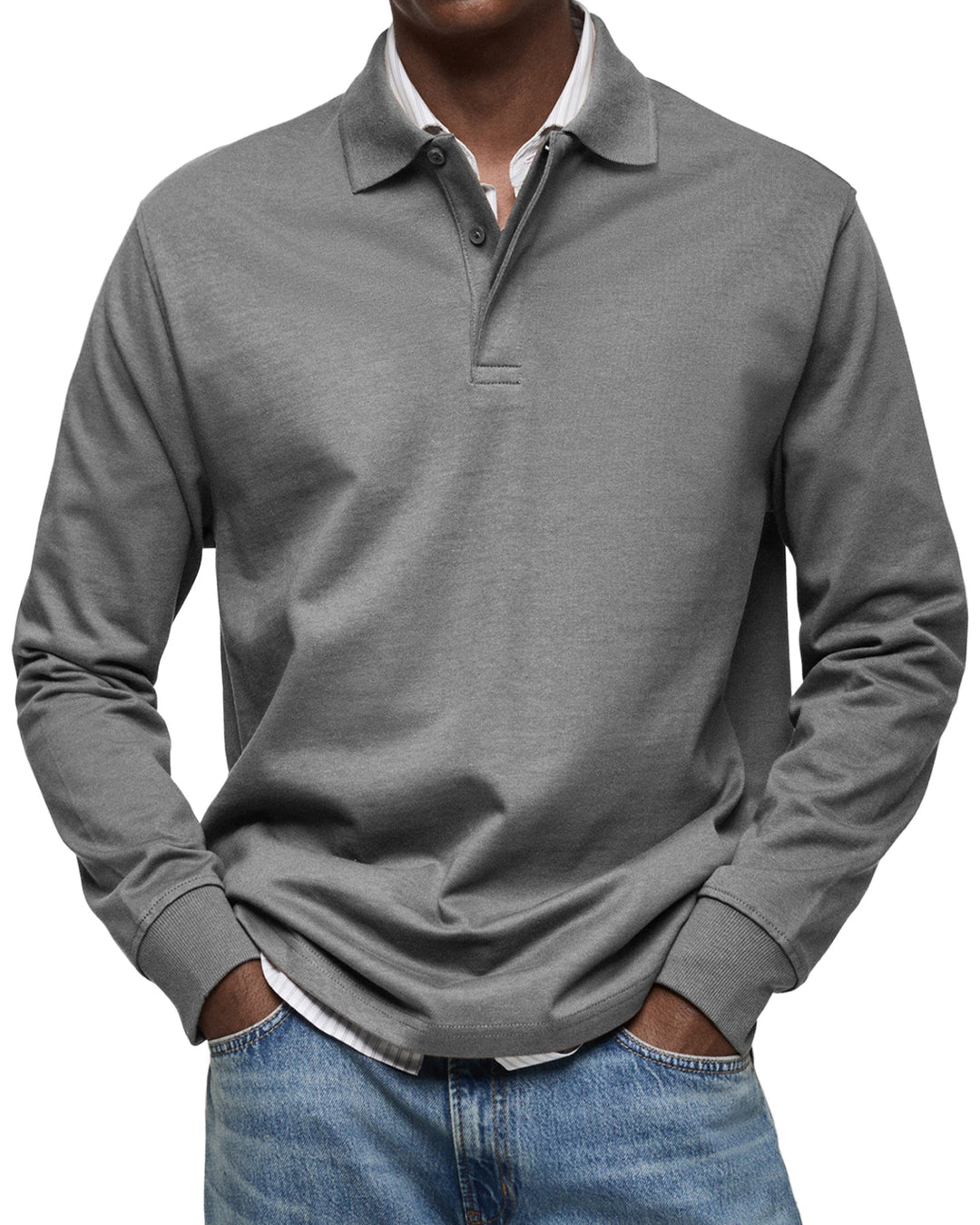 Vincent | Men's Structured Classic Collar Long Sleeve Polo