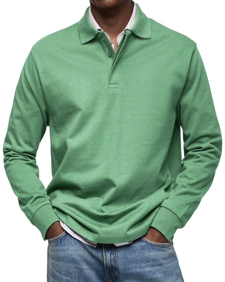 Vincent | Men's Structured Classic Collar Long Sleeve Polo