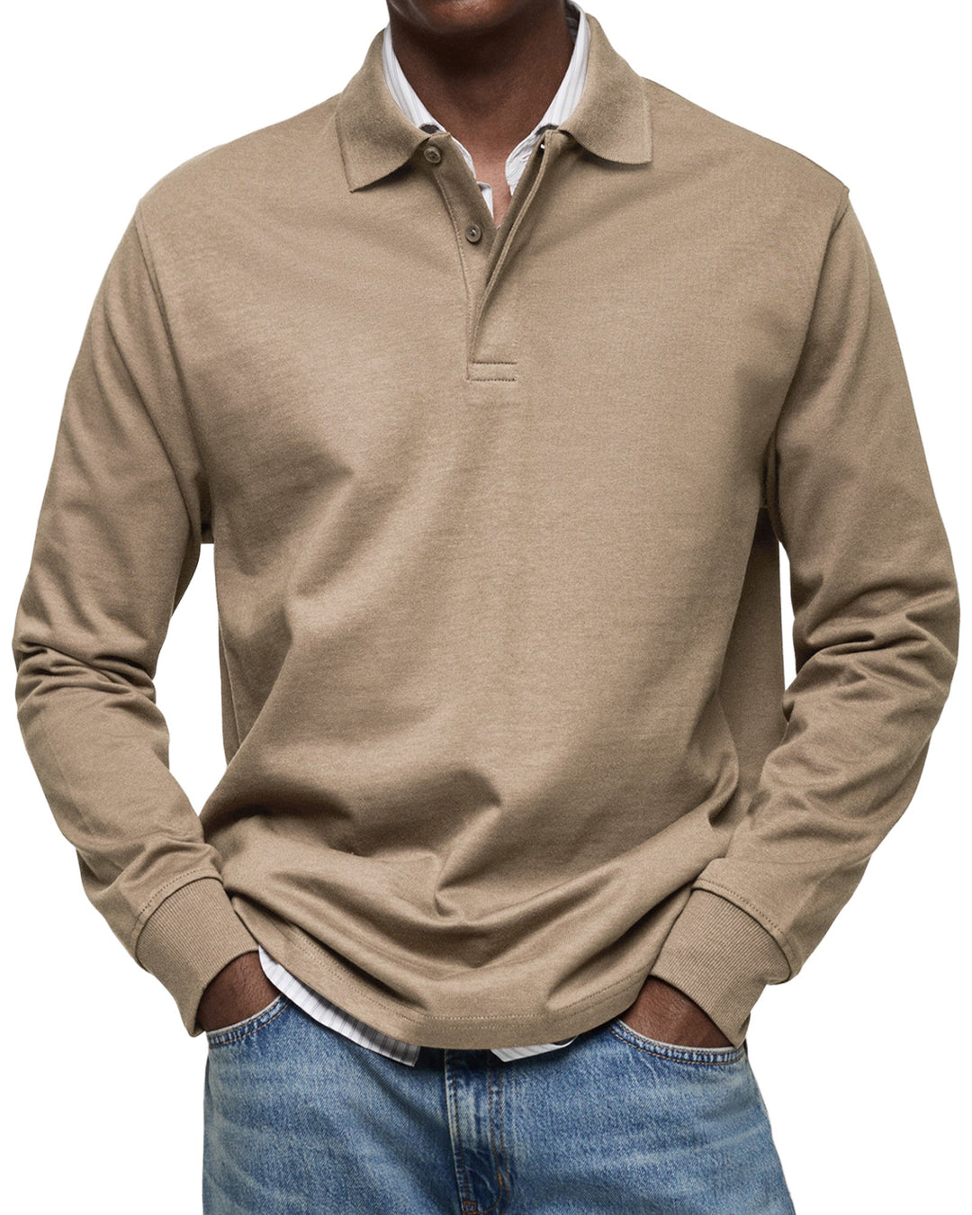 Vincent | Men's Structured Classic Collar Long Sleeve Polo