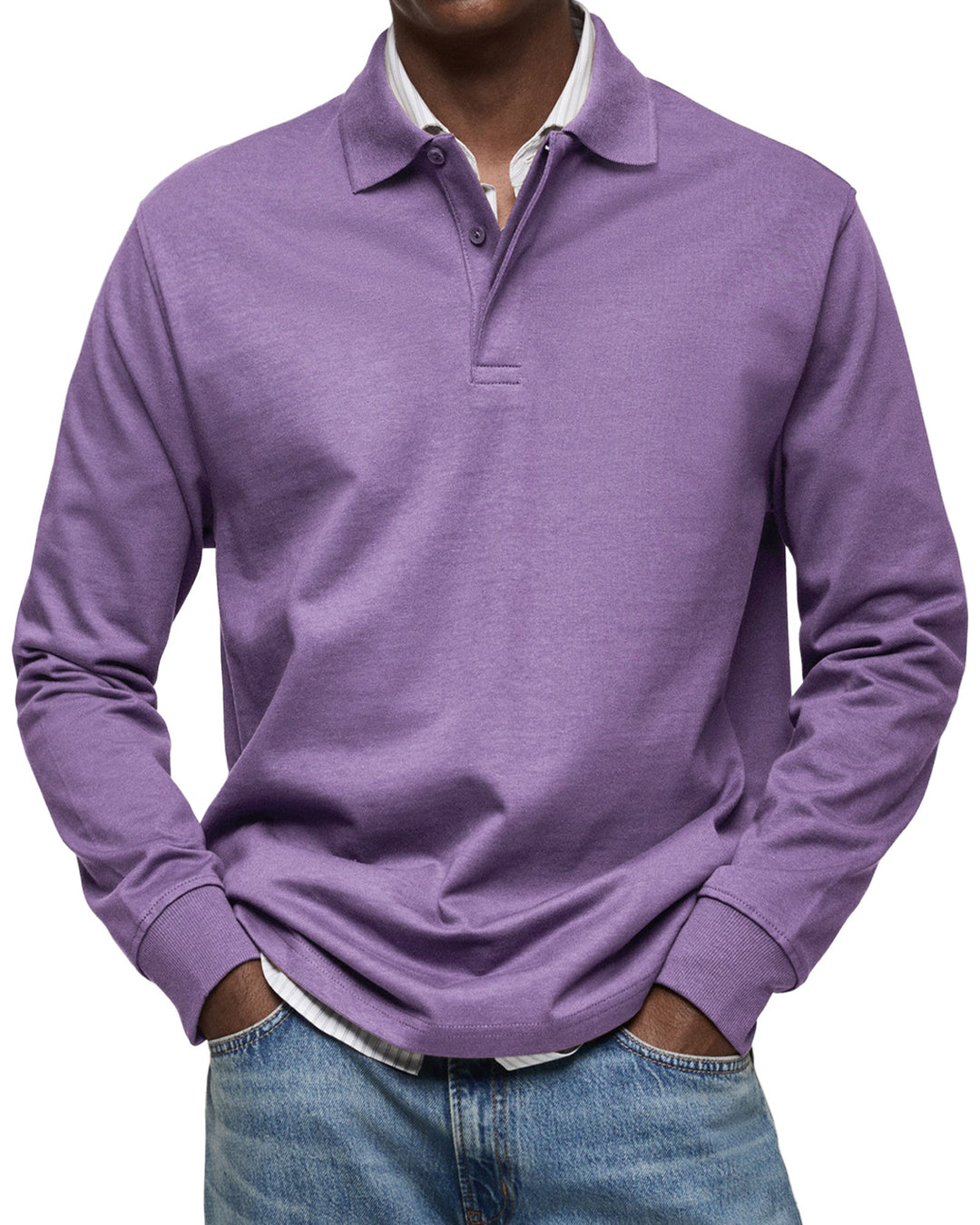 Vincent | Men's Structured Classic Collar Long Sleeve Polo