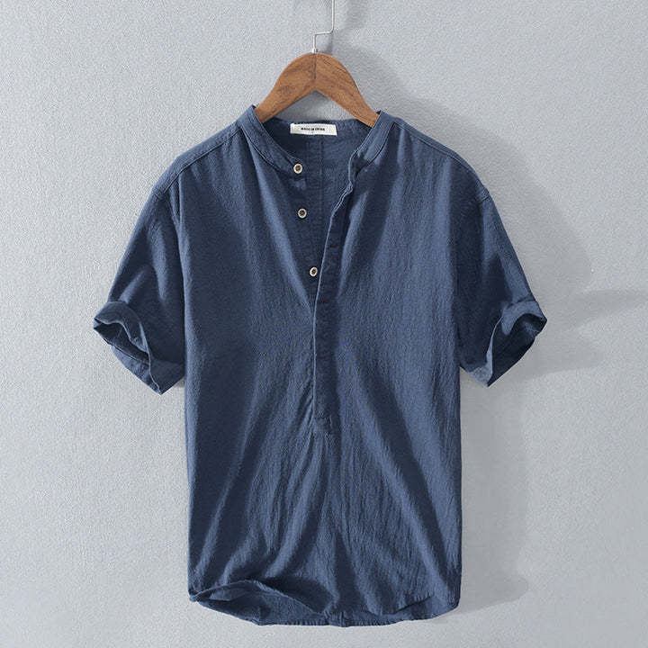Vivienne | Women's Breathable Short-Sleeve Linen Henley Blouse