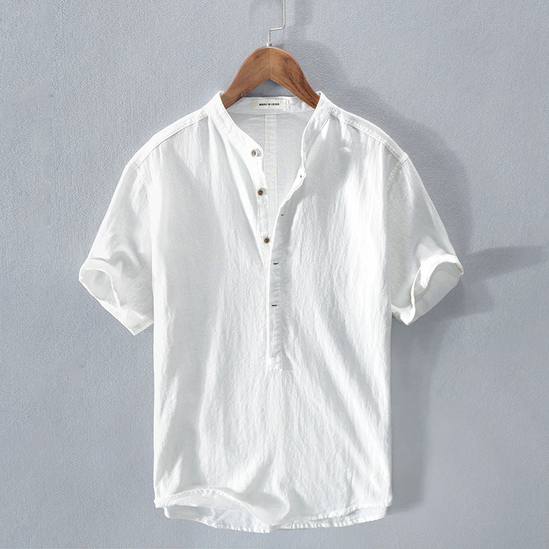 Vivienne | Women's Breathable Short-Sleeve Linen Henley Blouse