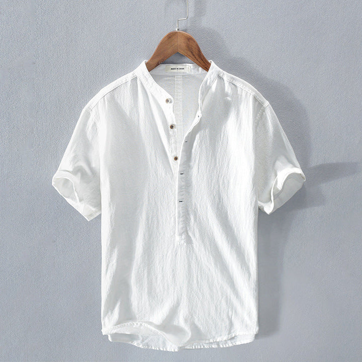 Vivienne | Women's Breathable Short-Sleeve Linen Henley Blouse