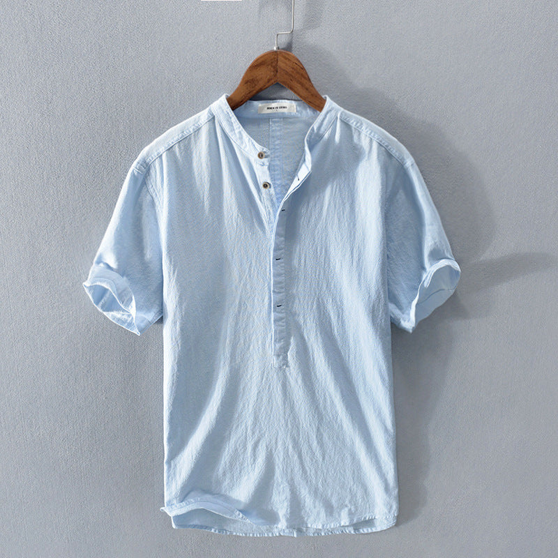 Vivienne | Women's Breathable Short-Sleeve Linen Henley Blouse
