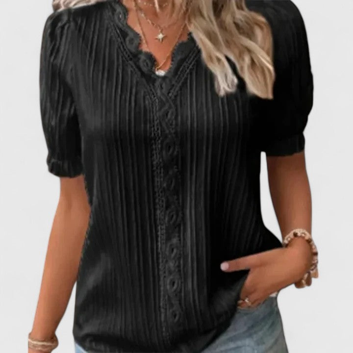 Vivienne | Women's Chic V-Neck Short-Sleeve Summer Blouse