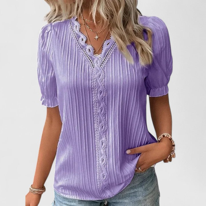 Vivienne | Women's Chic V-Neck Short-Sleeve Summer Blouse