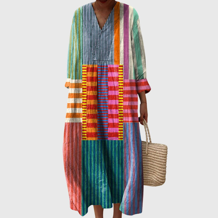 Vivienne | Women's Geometric Print Fluid Midi Dress