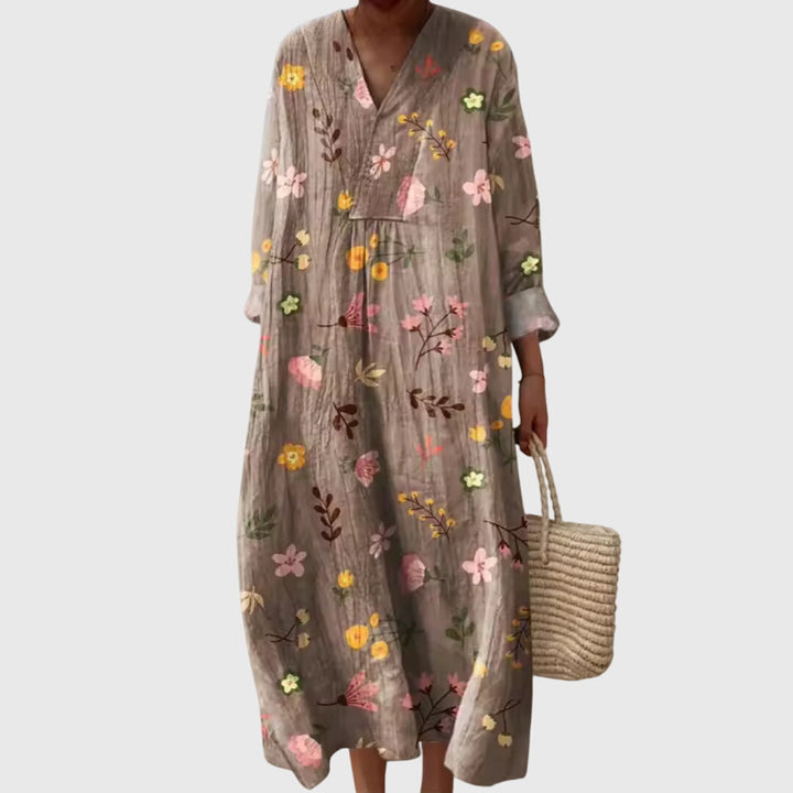 Vivienne | Women's Geometric Print Fluid Midi Dress