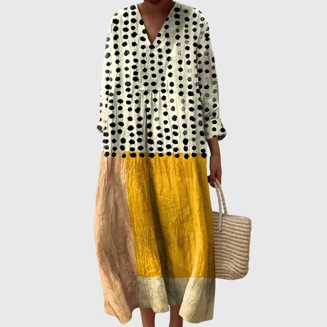 Vivienne | Women's Geometric Print Fluid Midi Dress