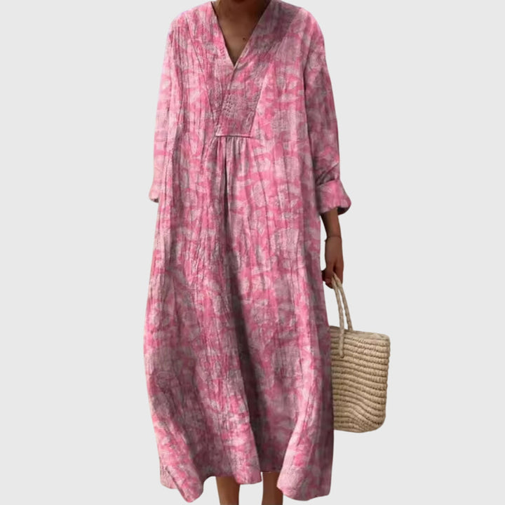Vivienne | Women's Geometric Print Fluid Midi Dress