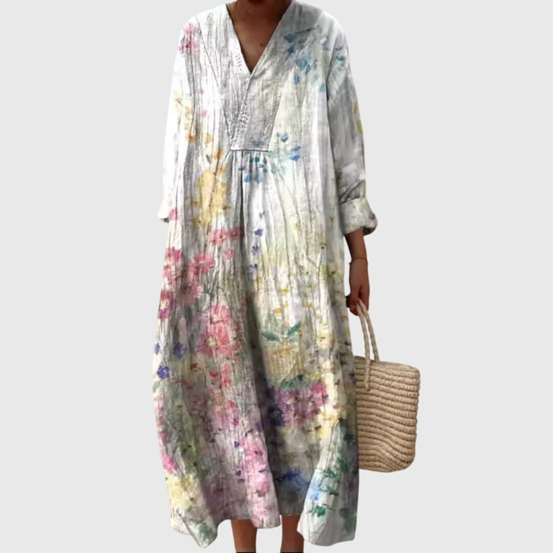 Vivienne | Women's Geometric Print Fluid Midi Dress
