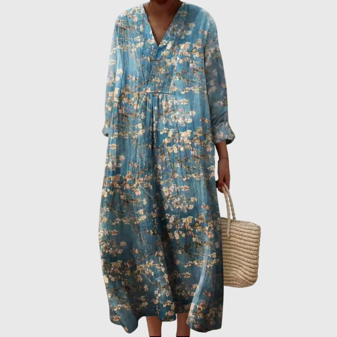 Vivienne | Women's Geometric Print Fluid Midi Dress