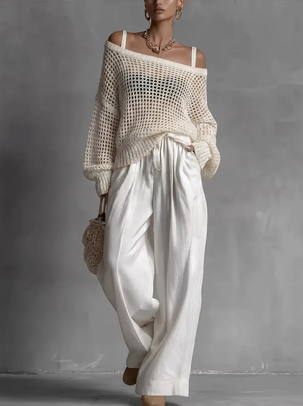 Vivienne | Women's Off-Shoulder Wide-Leg Two-Piece Set
