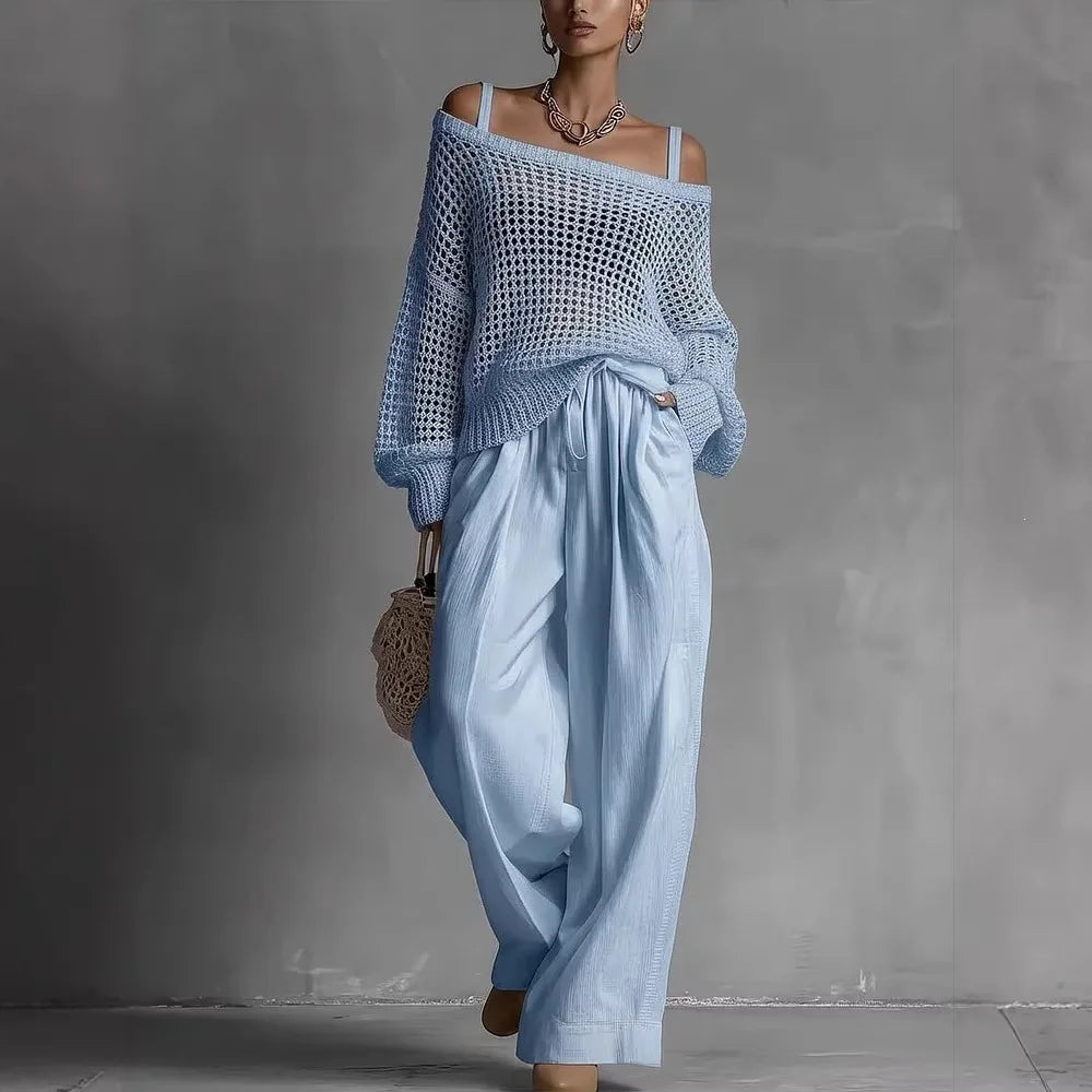 Vivienne | Women's Off-Shoulder Wide-Leg Two-Piece Set