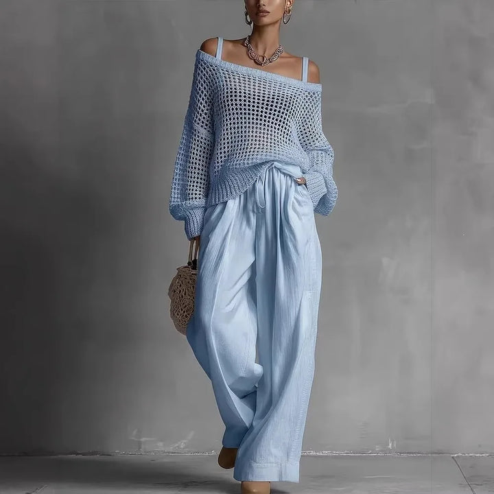 Vivienne | Women's Off-Shoulder Wide-Leg Two-Piece Set