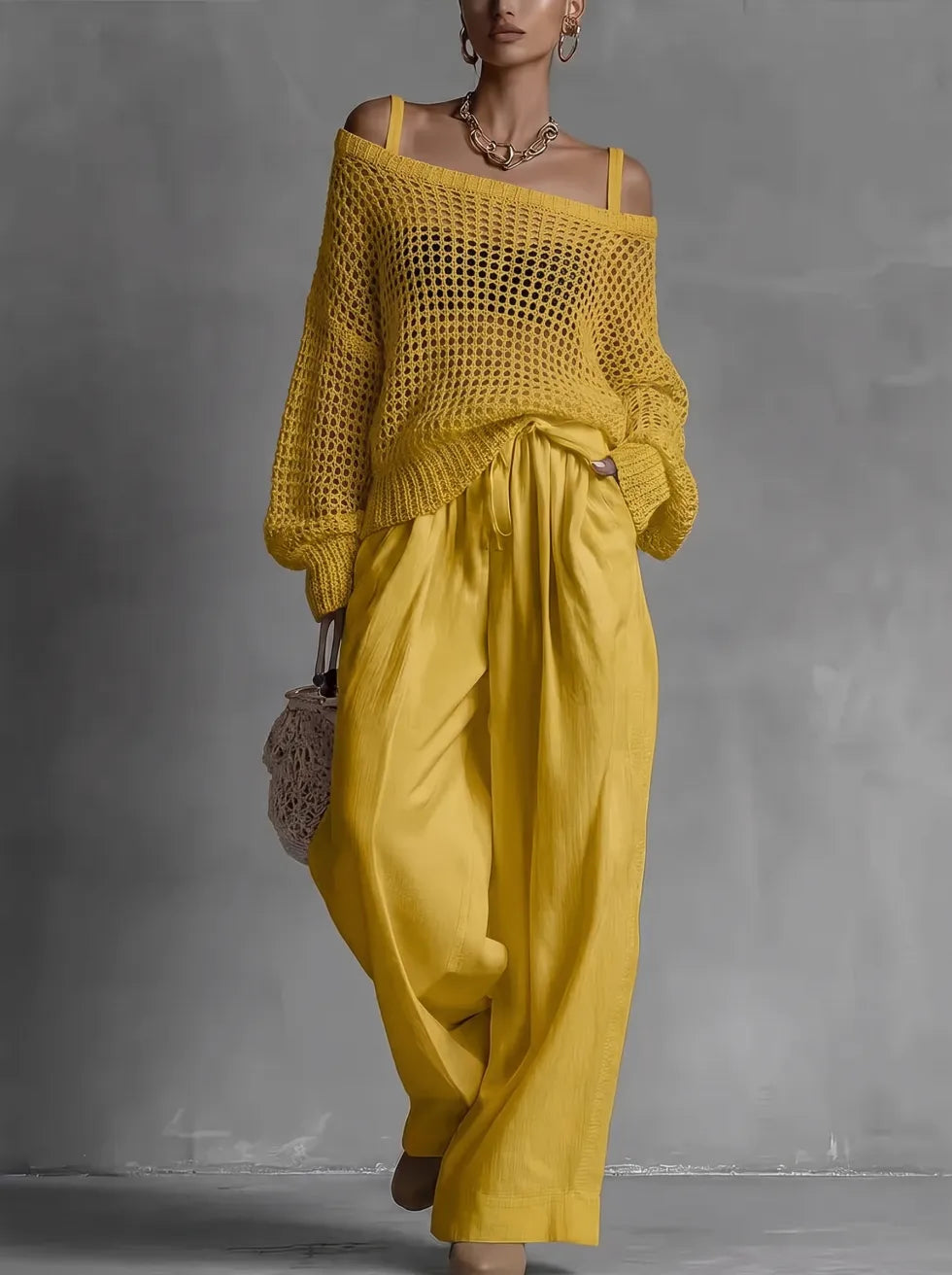 Vivienne | Women's Off-Shoulder Wide-Leg Two-Piece Set