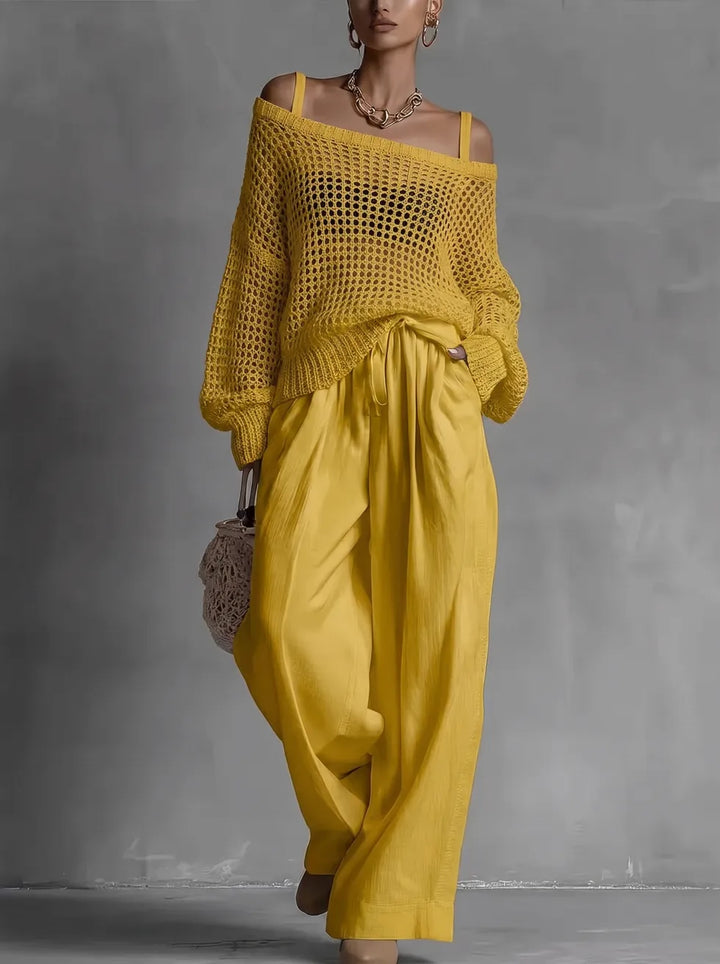 Vivienne | Women's Off-Shoulder Wide-Leg Two-Piece Set