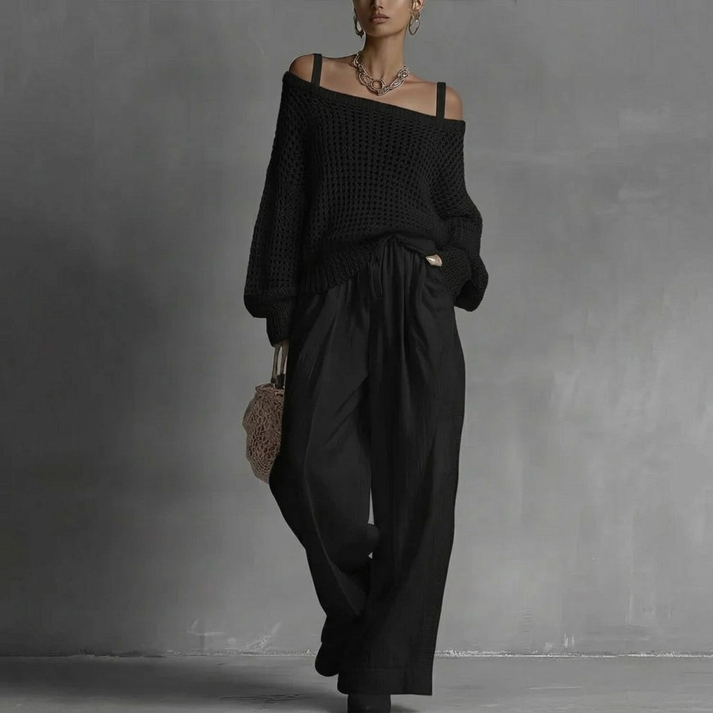 Vivienne | Women's Off-Shoulder Wide-Leg Two-Piece Set