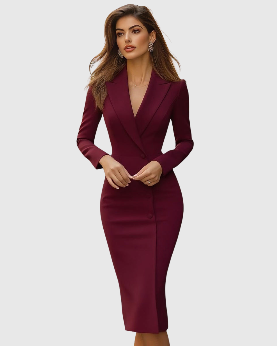 Vivienne | Women's Structured Tailored Sculpting Midi Dress