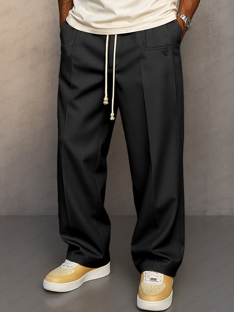 Walter | Men's Wide Leg Full Length Drawstring Lounge Pants