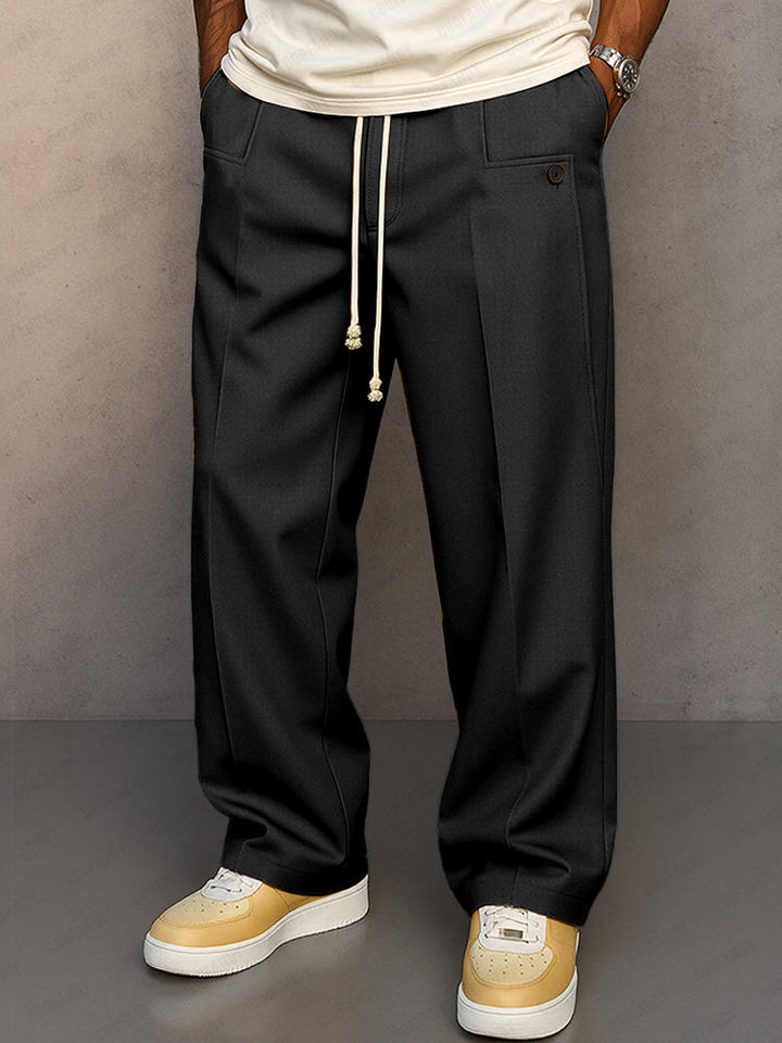 Walter | Men's Wide Leg Full Length Drawstring Lounge Pants