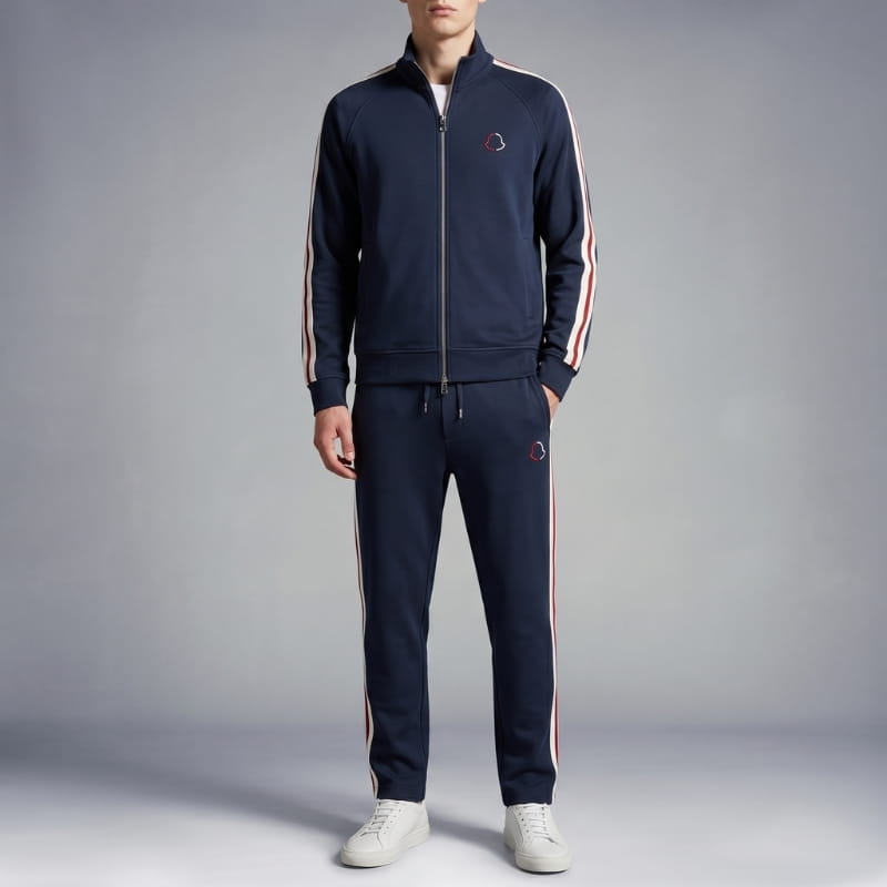 Wendell | Men's Side-Stripe Zip-Through Tracksuit Set