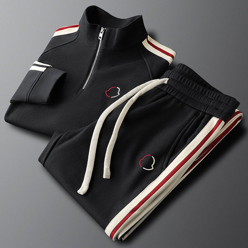 Wendell | Men's Side-Stripe Zip-Through Tracksuit Set
